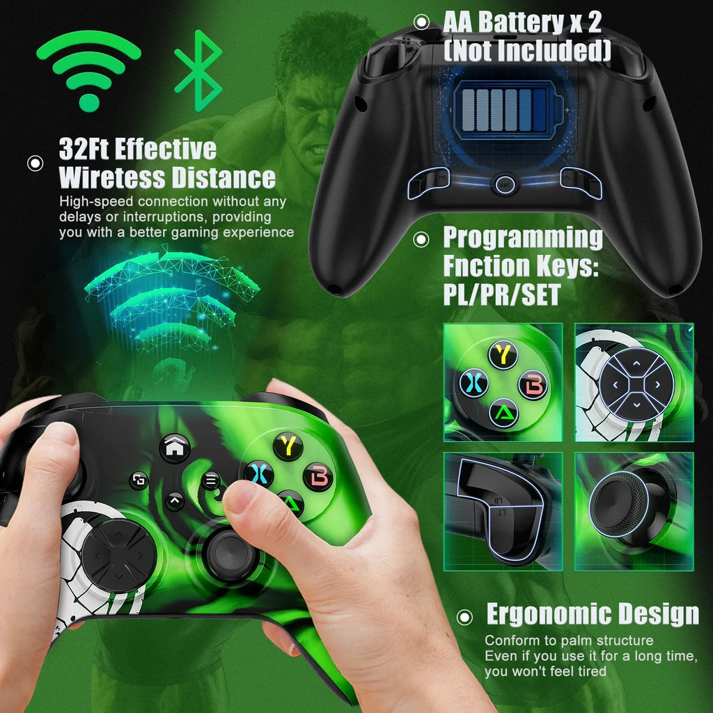 Bonadget Xbox One Wireless Controller, with Xbox one/Xbox One S/X/Xbox Series X/S/Android/iOS/PC Gamepad Remote with Wifi/Macro Function/Turbo/3.5mm Audio Jack(Need to Upgrade)