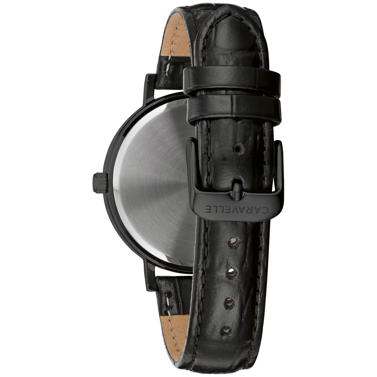 Caravelle by Bulova Men's Black Leather Strap Watch 45A148