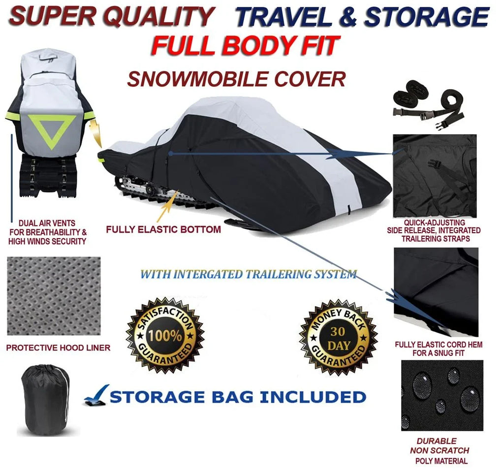 600 Denier Full Fit Snowmobile Travel and Storage Shield the 2007-2009 Arctic Cat Model M1000 SnoPro 153 Snowmachine Sled.