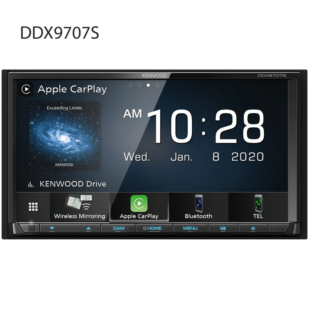 Kenwood DDX9707S MultiMedia Receiver with CMOS-320LP Multi-Angle Rear View Camera with License Plate Mounting