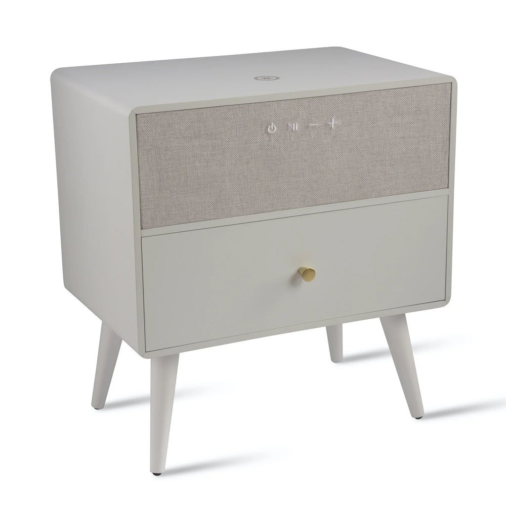 Koble Ralph Height-Adjustable Smart Side Table With Wireless Charging And Bluetooth® Audio, 23"H x 19"W x 10-7/8"D, White