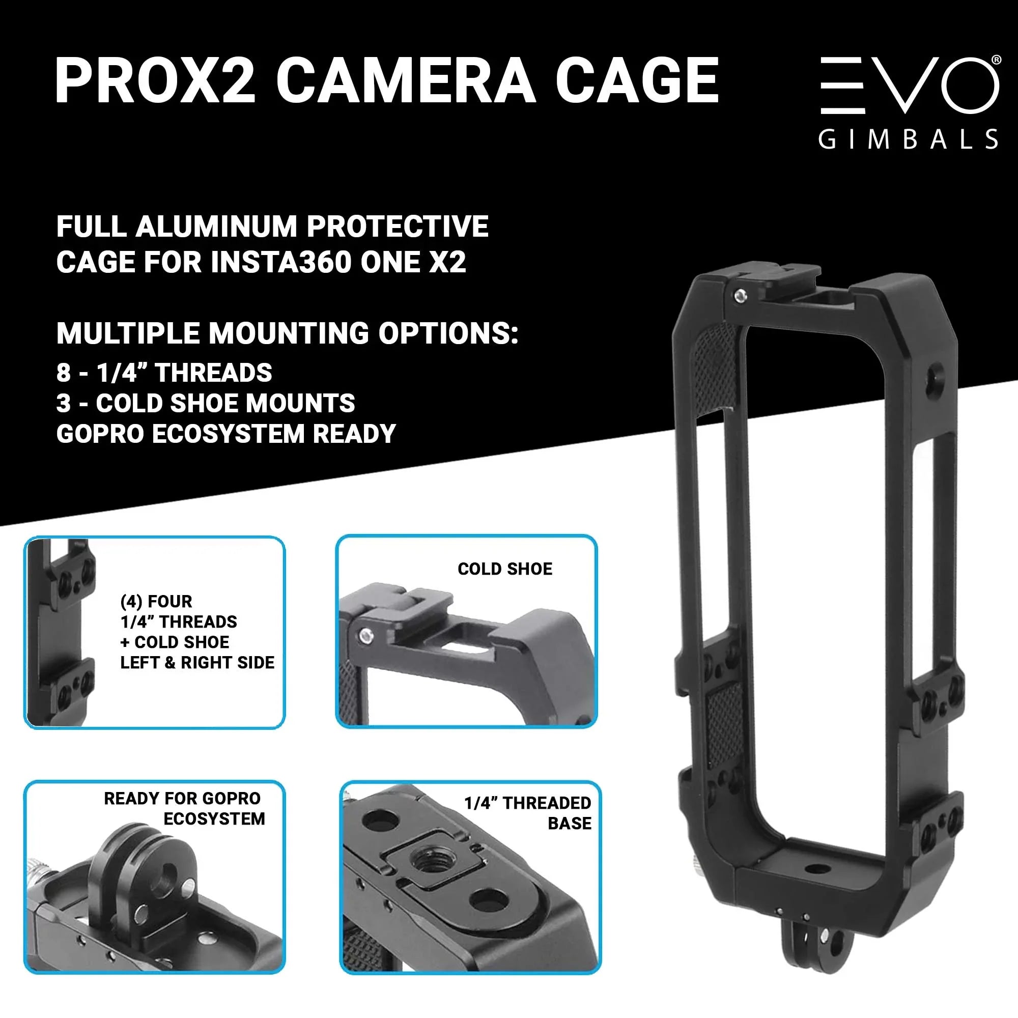 PROX2 Camera Cage Insta360 ONE X2