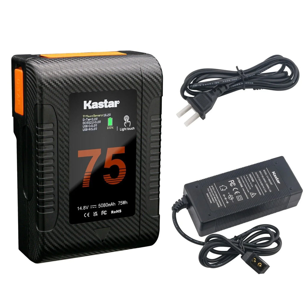 Kastar 1-Pack BP-Z75W Battery and D-Tap Charger with Sony HDW-730 HDW-730S HDW-750 HDW-750CE HDW-750P HDW-790 HDW-790WSP HDW-800 HDW-800P HDW-F900 HDW-F900H HDW-F900R HDW-S280 Camera