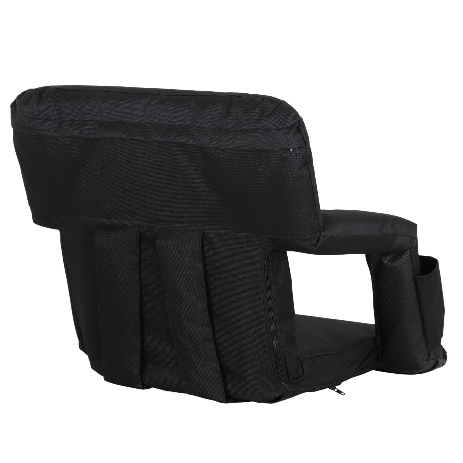 HomGarden Portable Stadium Seat Chair Bleachers, 6 Reclining Folding Seat Waterproof, Black