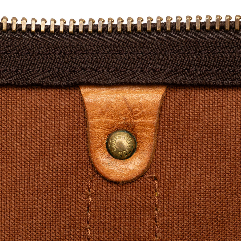 Pre-Owned Authenticated Louis Vuitton Monogram Keepall 60 Canvas Brown Travel Bag WeekenderBag Unisex (Fair)