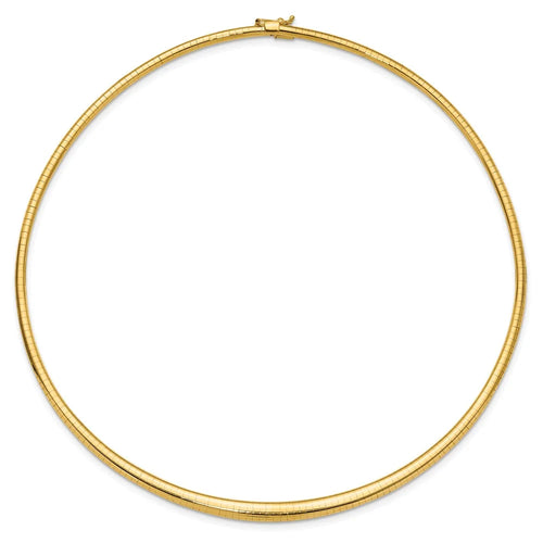 14k Polished 3/6mm Graduated Omega Necklace QODG6-16
