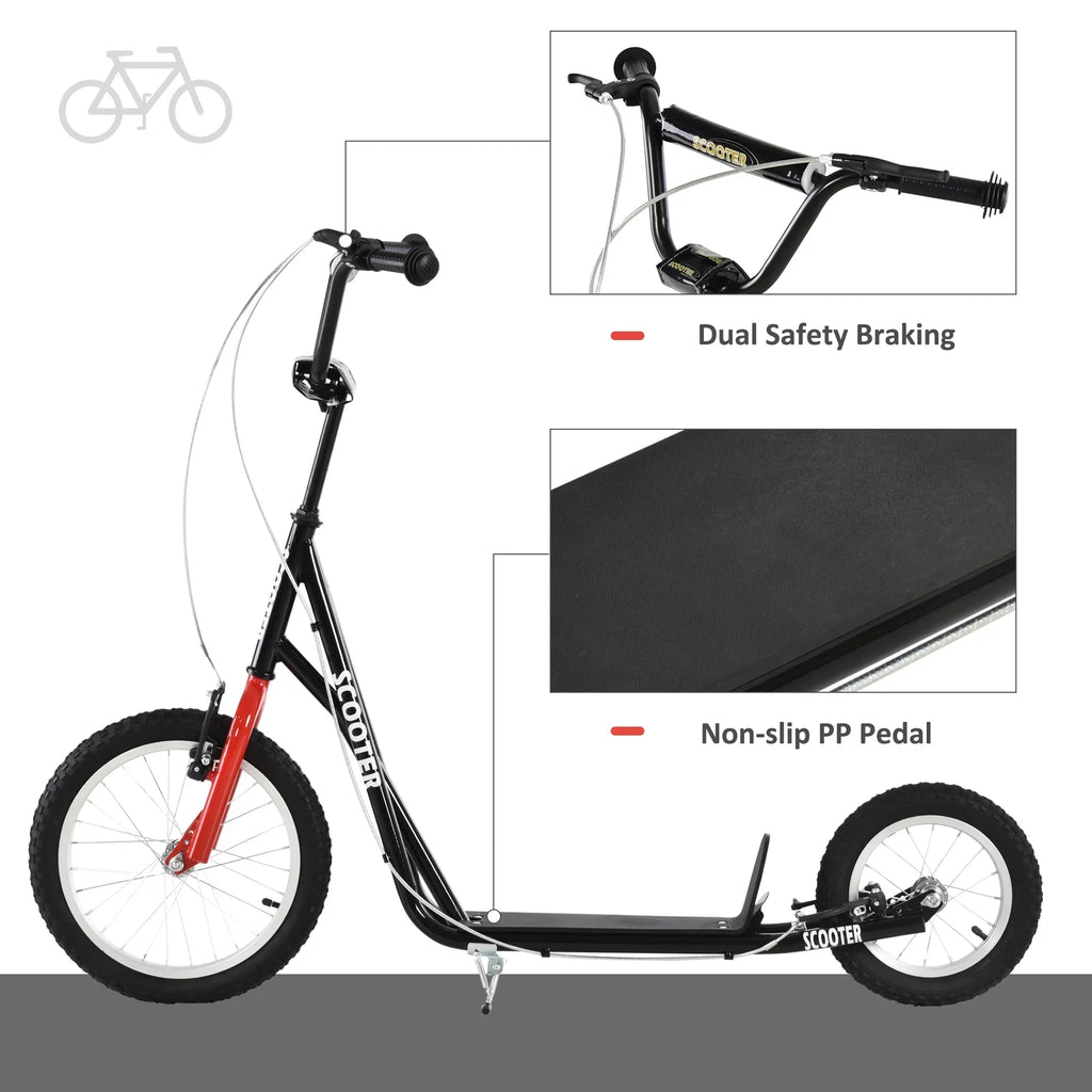 Aosom Youth Scooter Front and Rear Caliper Dual Brakes, Black