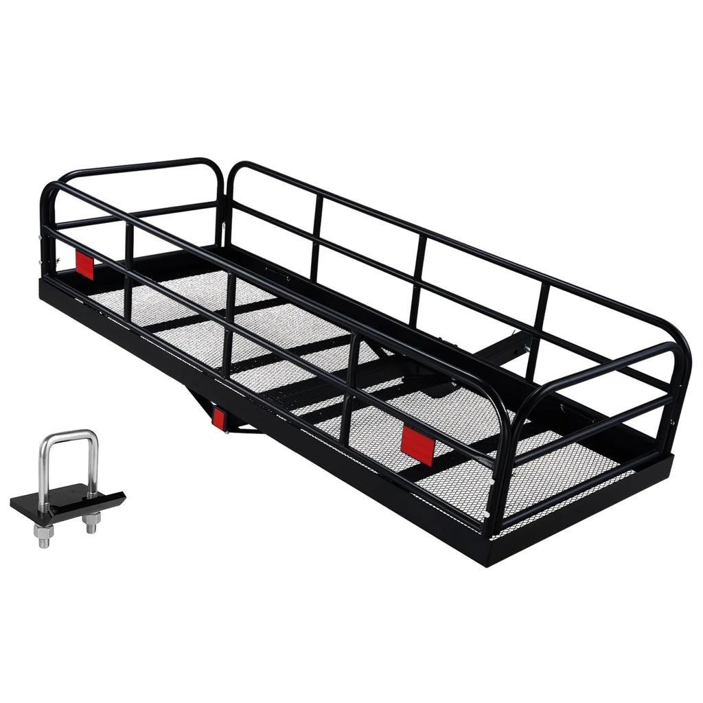 SKYSHALO 60x24x14in Hitch Mount Cargo Carrier 400lb & Stabilizer Fits 2" Receiver
