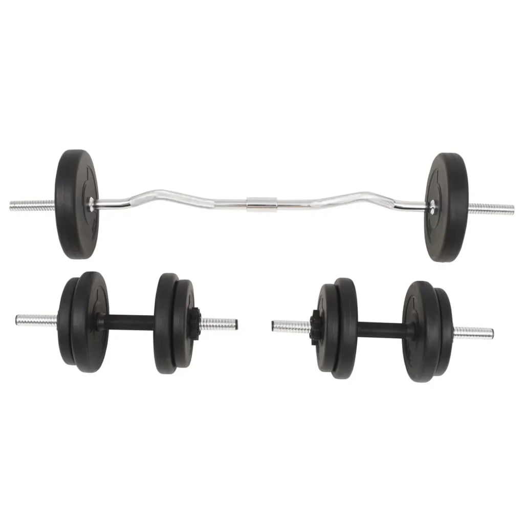 moobody Barbell and Dumbbell Set Weight Plates with Bars 66.1 lb Strength Training, Weightlifting, Bodybuilding, Fitness, Home Gym