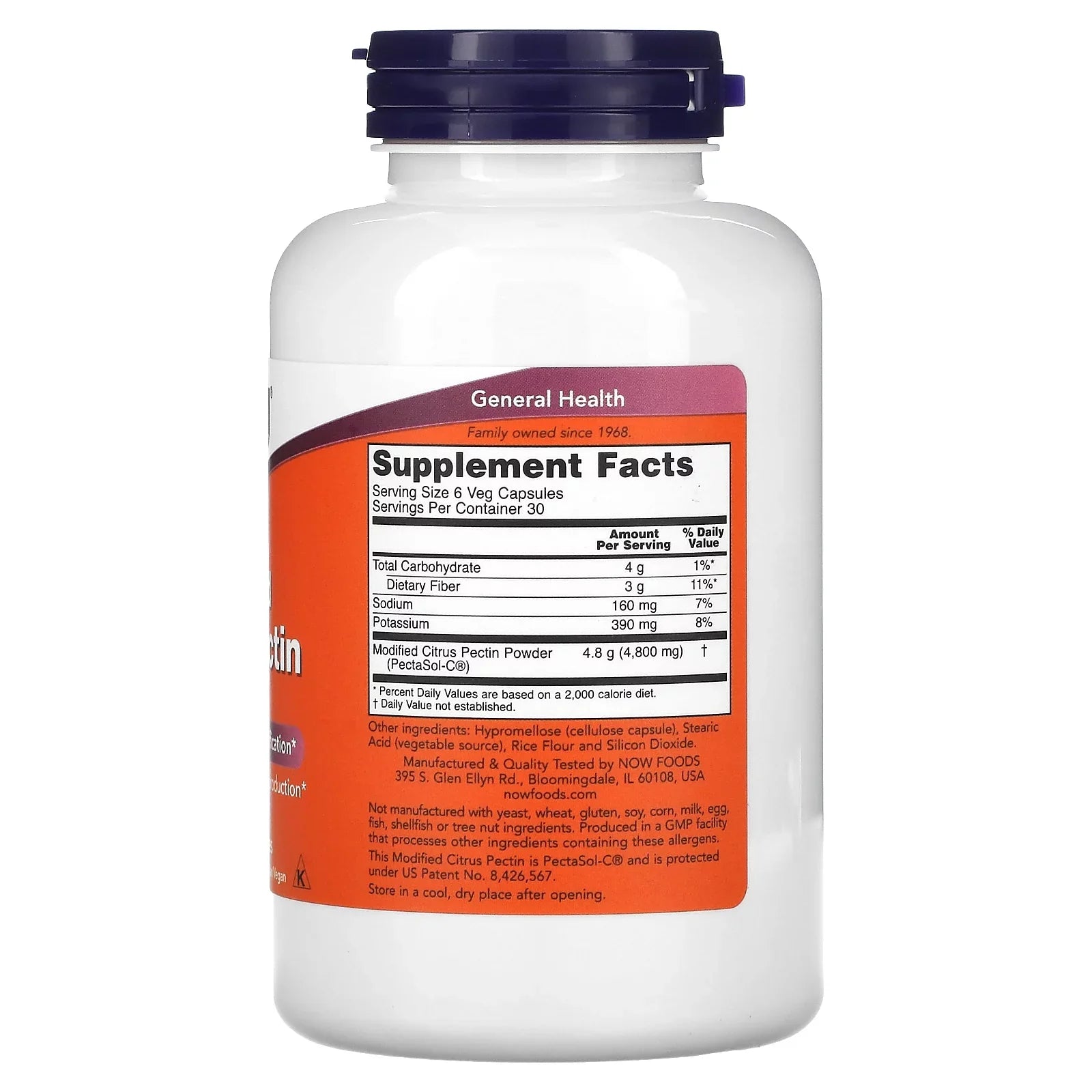 NOW Foods Modified Citrus Pectin, 800 mg, 180 Veg Capsules