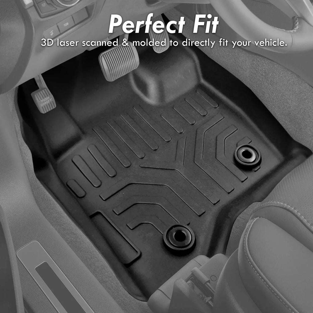 AJP Distributors All Season Proof Rubber Floor Mats Front Rear Set /Replacement For Chevy Colorado GMC Canyon Crew Cab 2015 2016 2017 2018 2019 2020 2021 2022 15 16 17 18 19 20 21 22