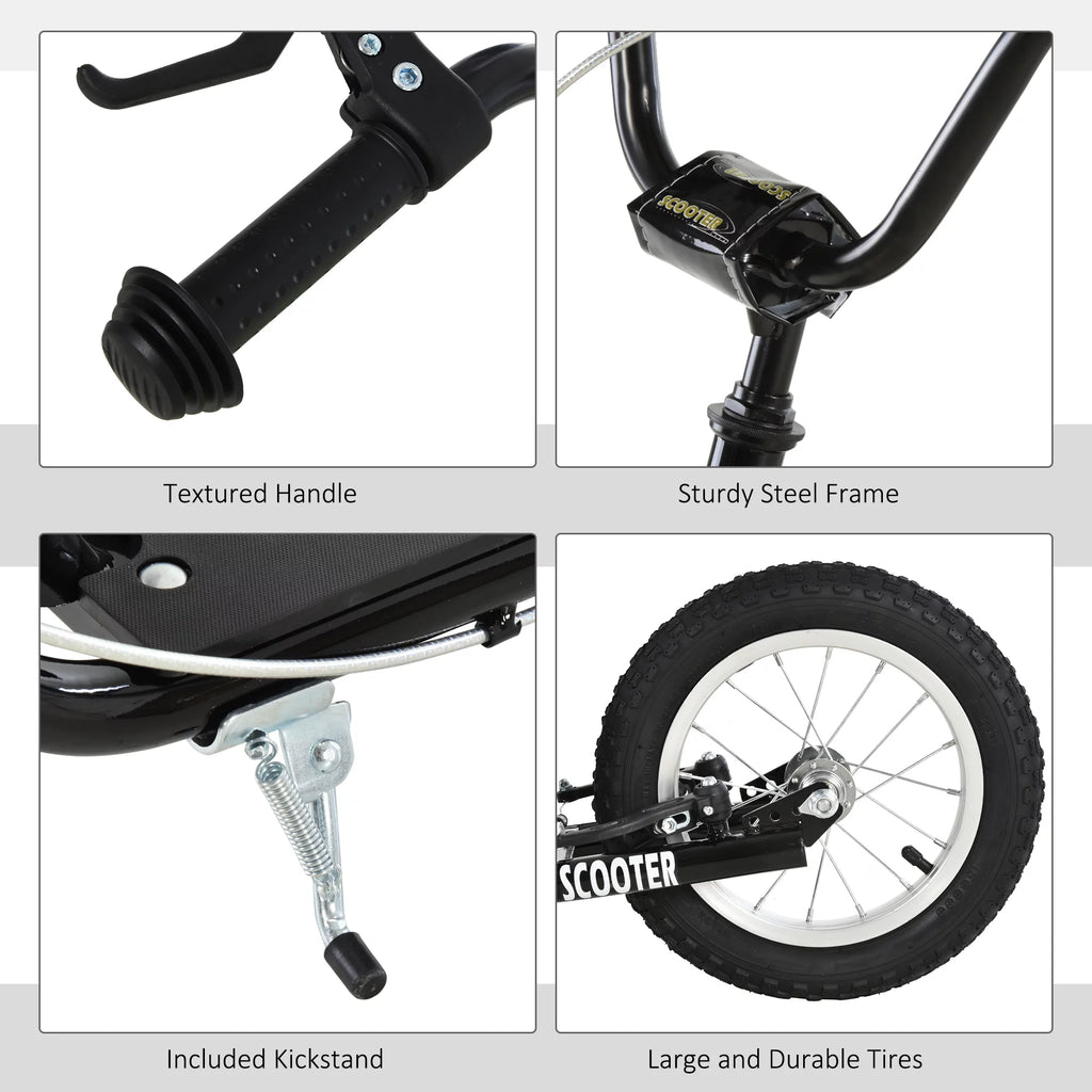 Aosom Youth Scooter Front and Rear Caliper Dual Brakes, Black