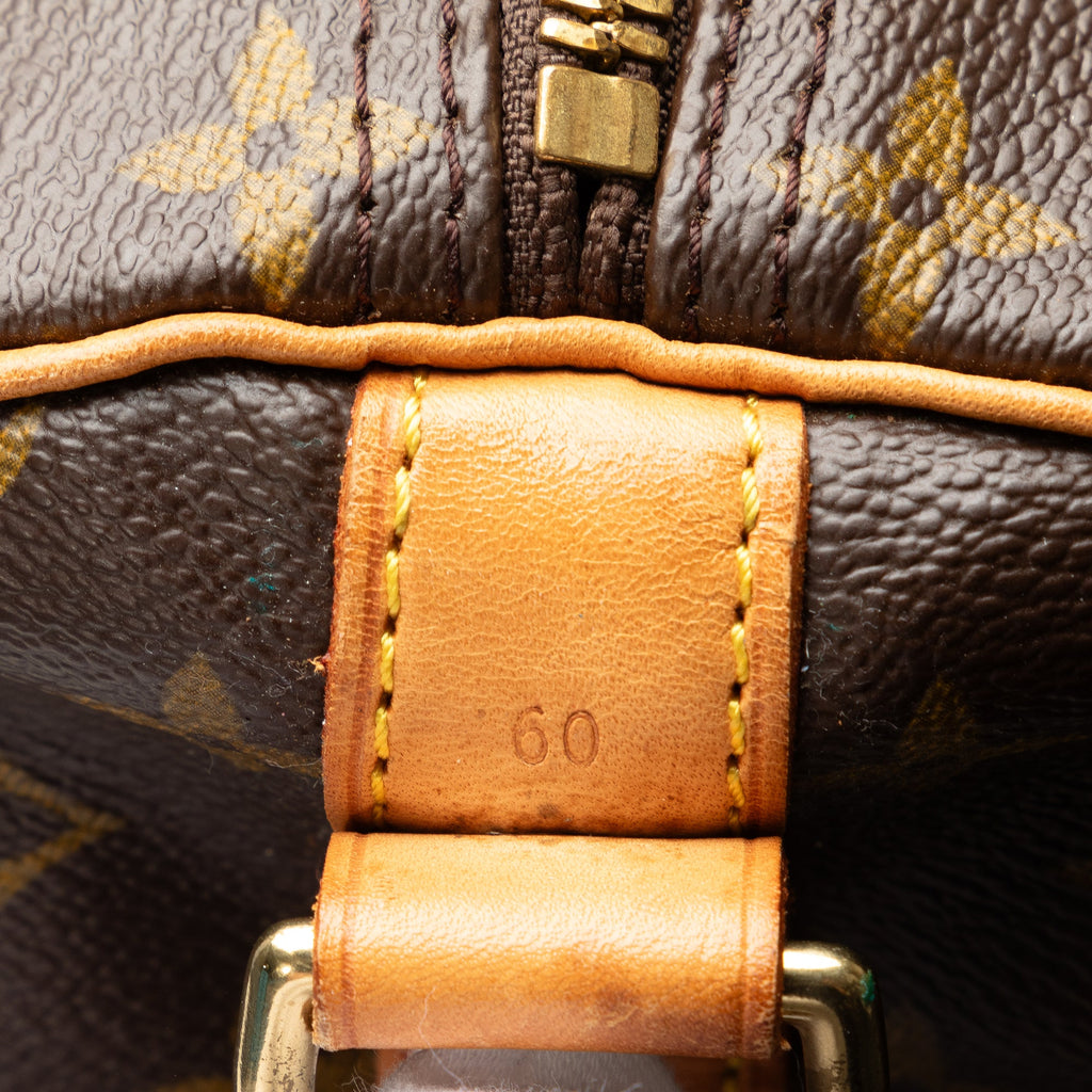 Pre-Owned Authenticated Louis Vuitton Monogram Keepall Bandouliere 60 Canvas Brown Travel Bag WeekenderBag Unisex (Good)