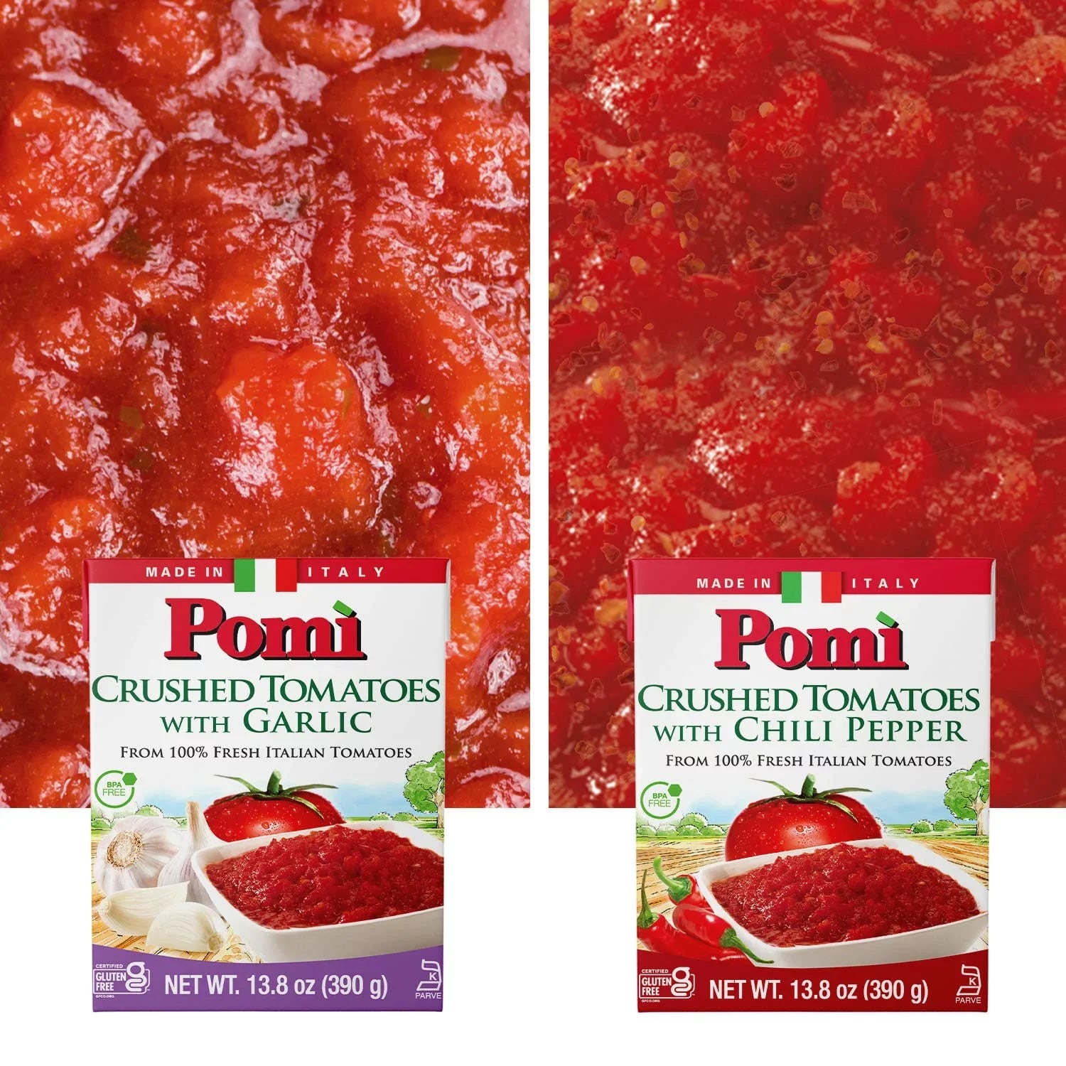 Pomì Crushed Tomatoes with Chili Pepper - 13.8oz (Pack of 12)