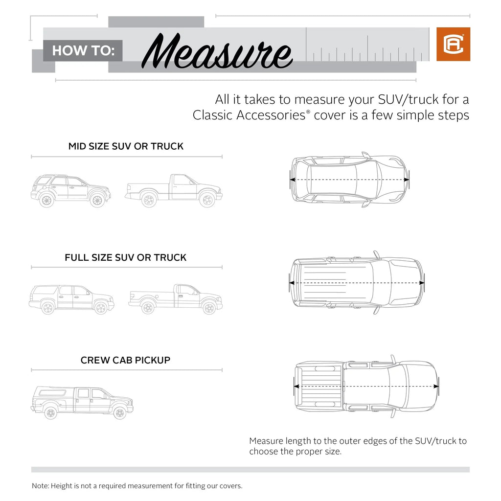 Classic Accessories OverDrive PolyPRO™ 3 Heavy-Duty Car Protection - Compact SUV or Truck Coating Up to 187"L, Charcoal