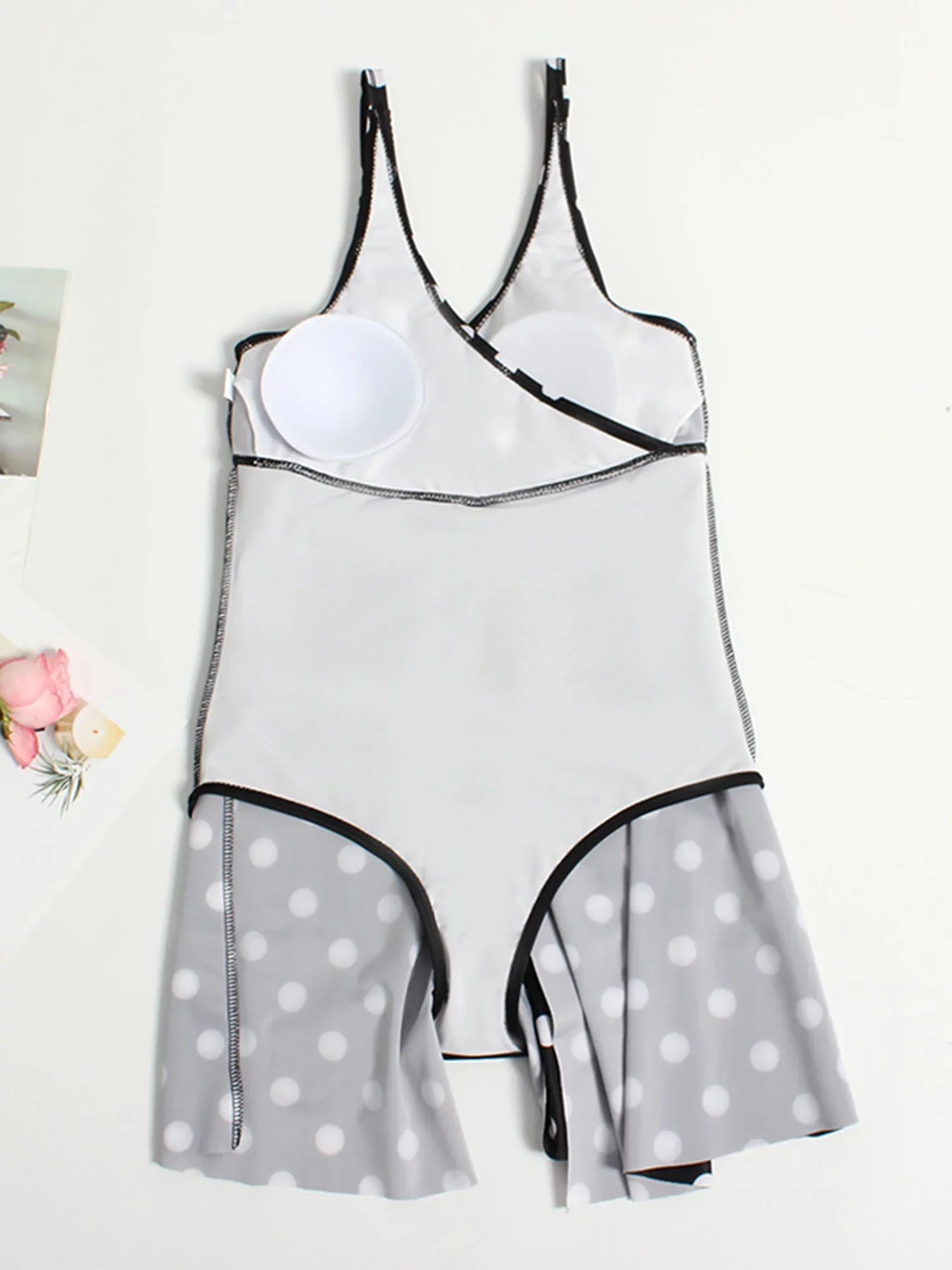 Plus Size Swimsuit Women One Piece Bathing Suit Polka Dot Bikini with Build-in Shorts Dress Swimwear