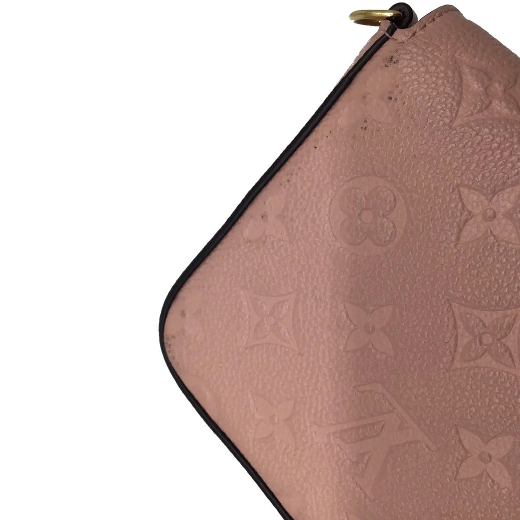 Pre-Owned LOUIS VUITTON Louis Vuitton Monogram Implant Pochette Felicie M67856 Chain Wallet Bag Pink G Hardware Gold Rose Ballerine Women's (Fair)