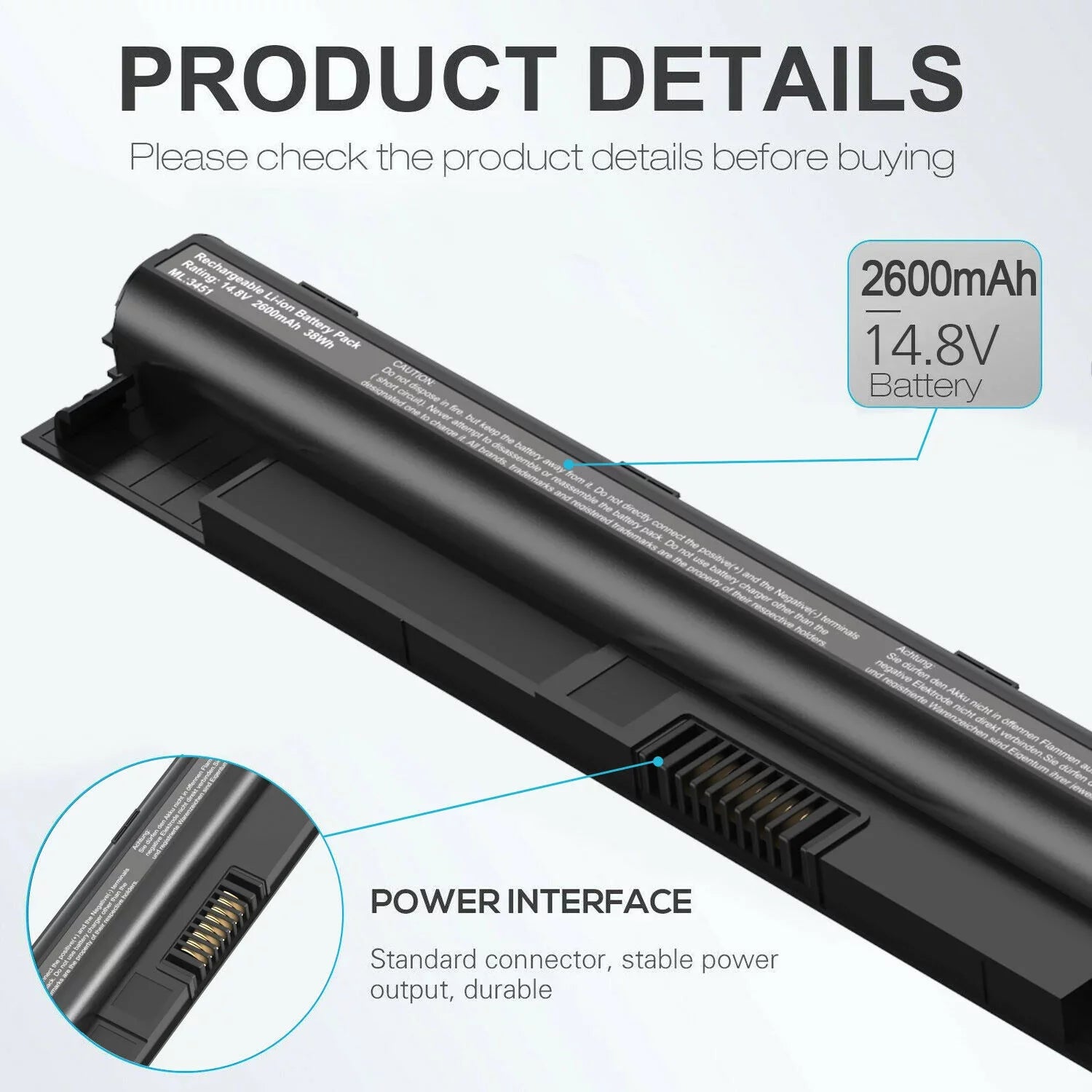 K185W / M5Y1K Laptop Battery For DELL Inspiron 5559 54515452 5755 5455 5758 5458