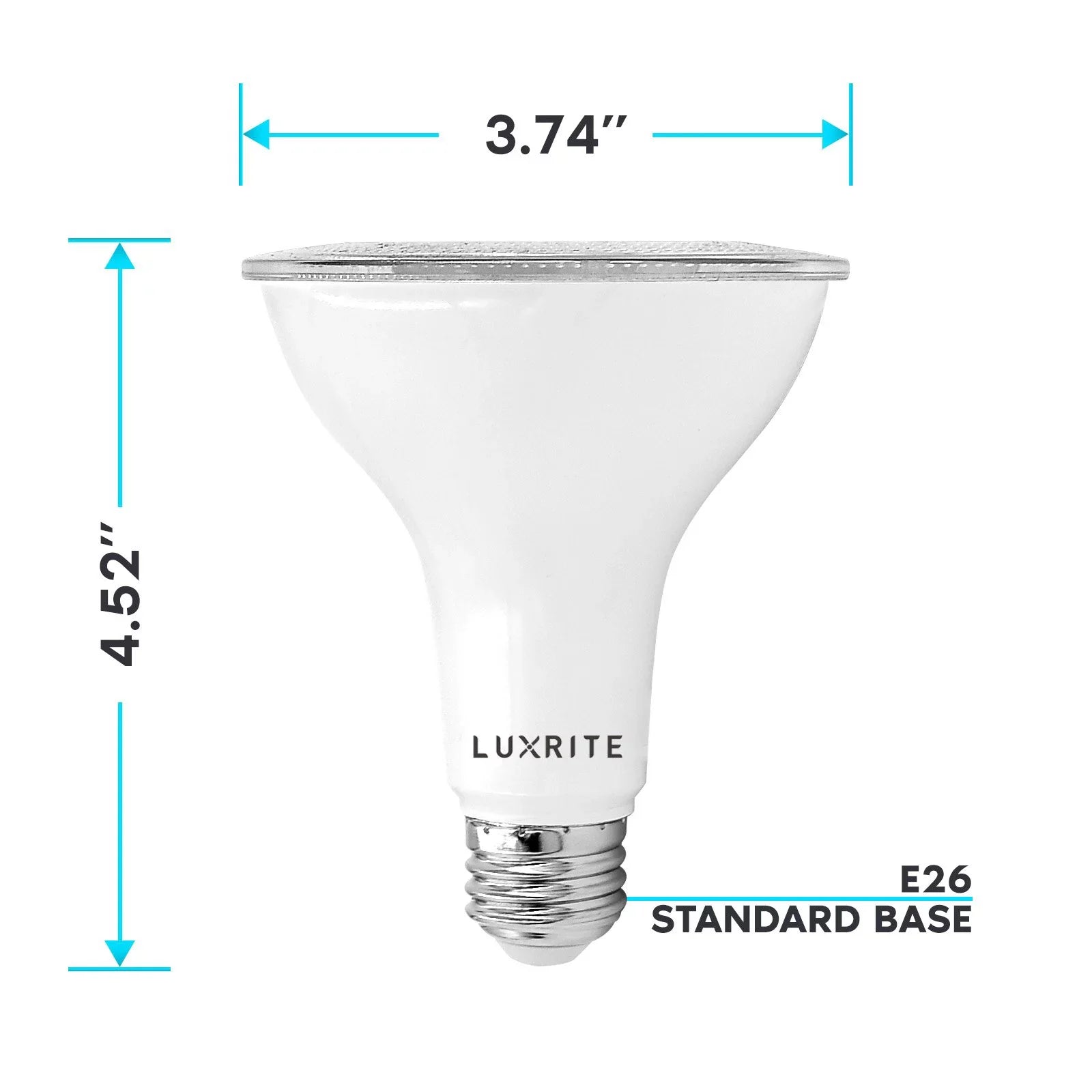 Luxrite 6-Pack LED PAR30 Flood Light Bulb 2700K Warm White 850 Lumens 11W Dimmable Wet Rated E26 Base UL Listed