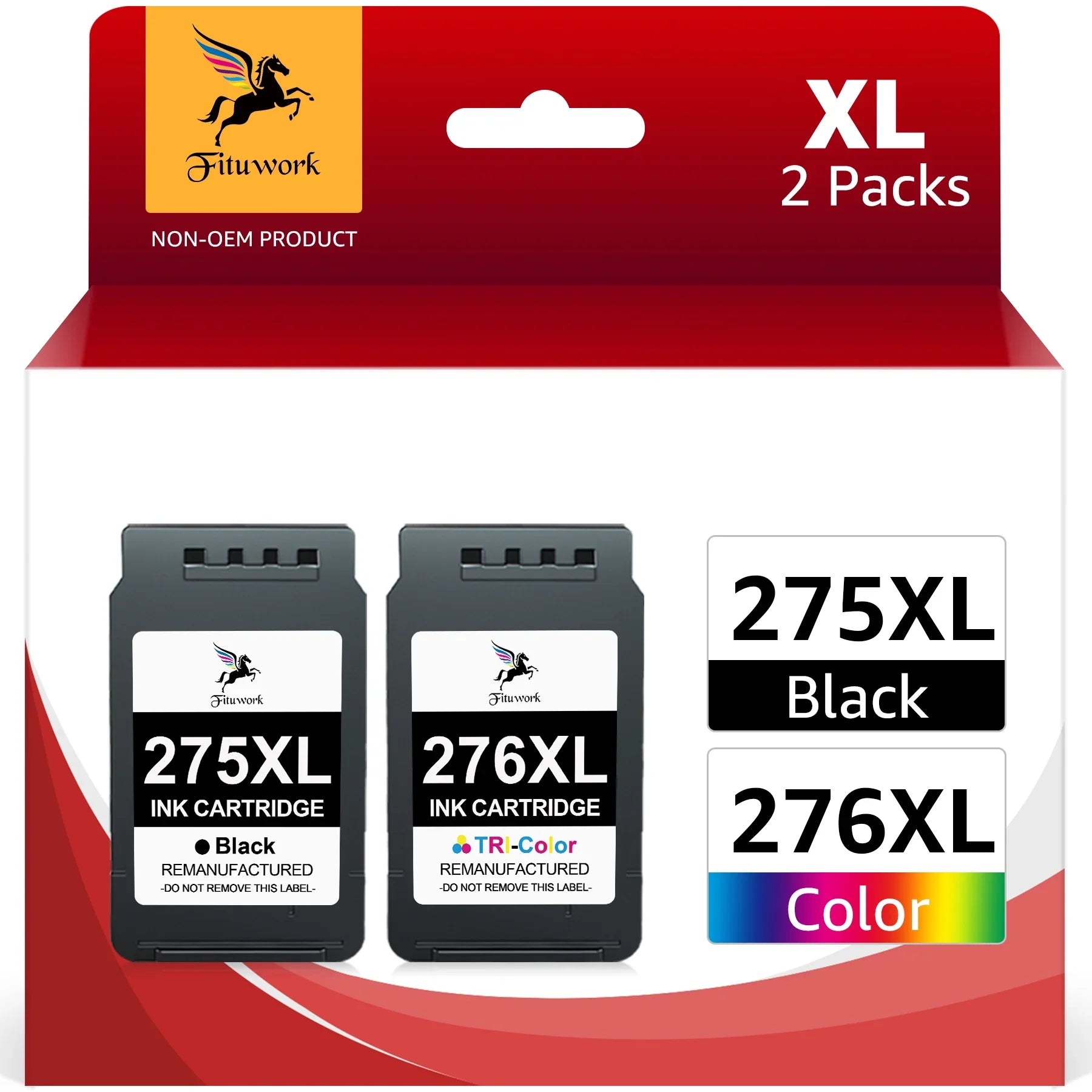 275XL Ink Cartridges Replacement Canon Ink 275 and 276 PIXMA TS3520 TS3522 TS3500 TR4720 TR4700 Printers(Black and Color, 2 Pack)