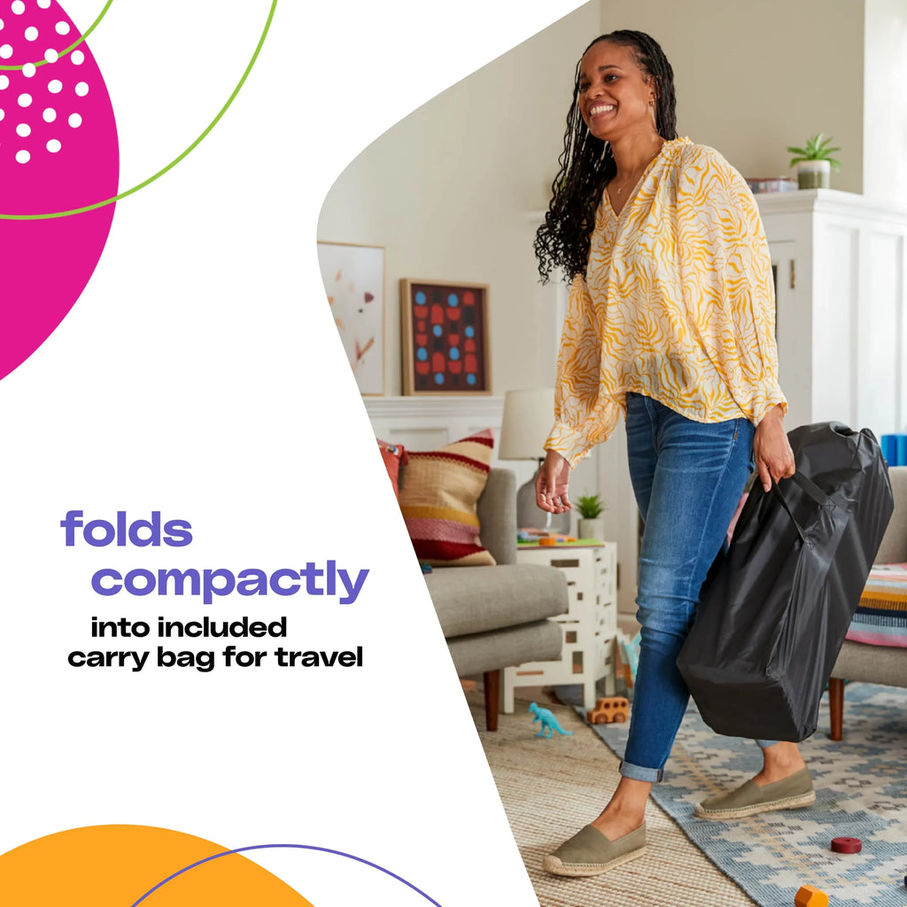 Cosco Kids Funsport Portable Compact Baby Play Yard with Carry Bag, Noir Dot