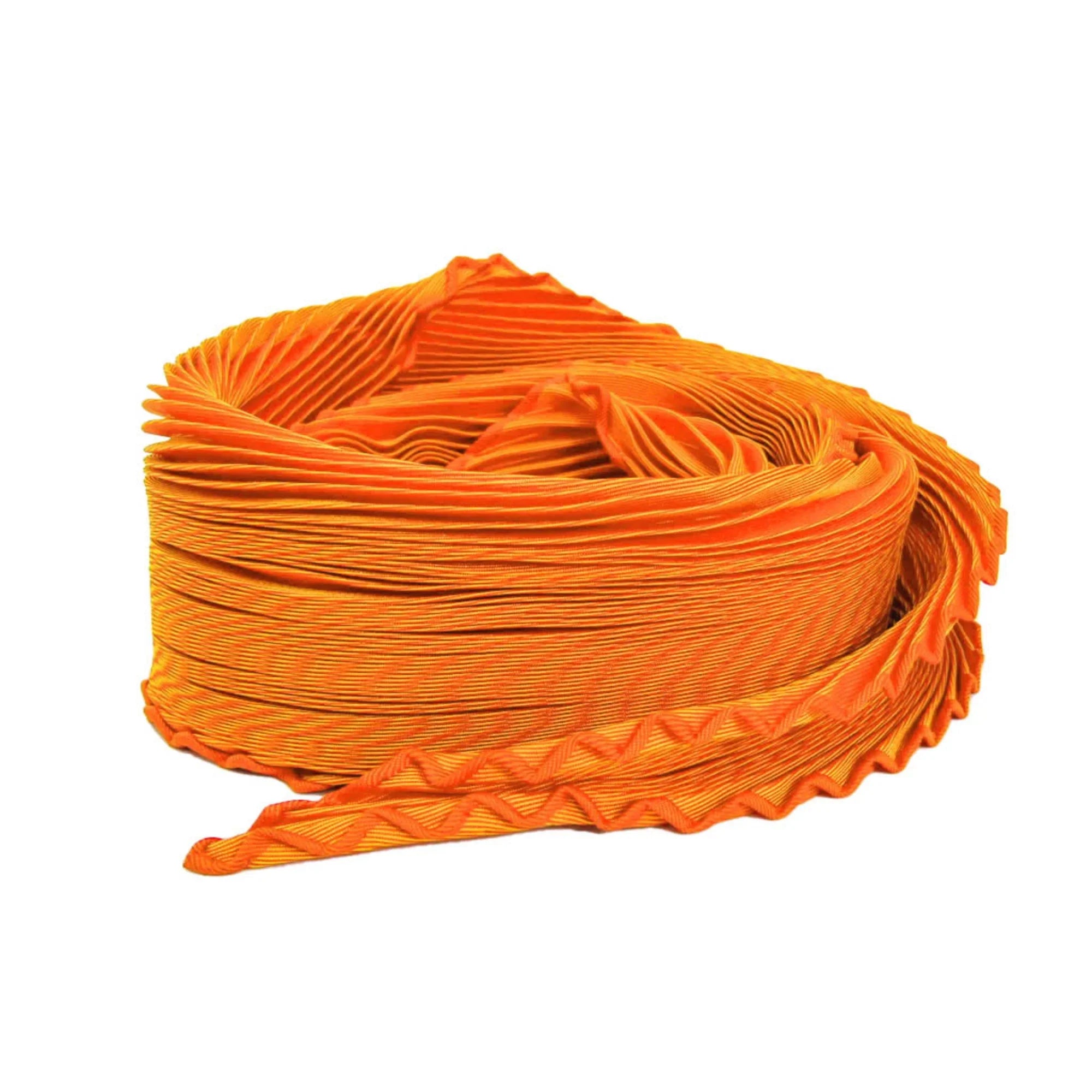 Pre-Owned Hermes Pleats Women's Silk Scarf Orange (Good)
