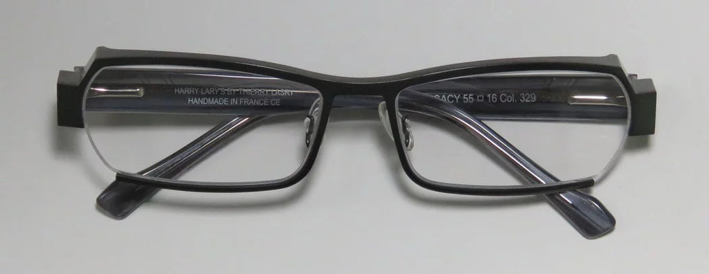 NEW HARRY LARY'S LEGACY MENS DESIGNER FULL-RIM SAGE / TRANSPARENT GRAY ULTIMATE COMFORT SPECIAL FRAME DEMO LENSES 55-16-0 FLEXIBLE HINGES EYEGLASSES/SPECTACLES