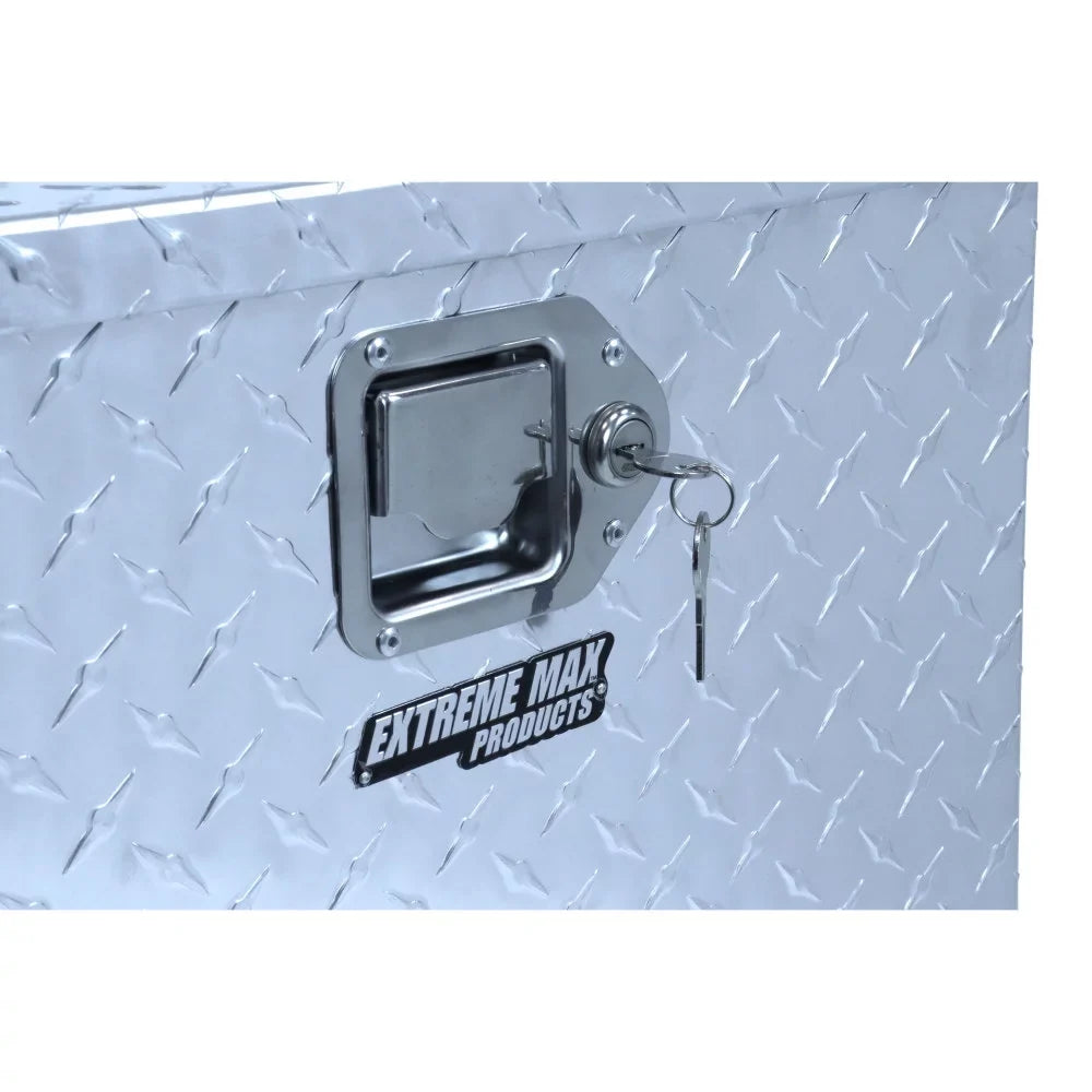 Extreme Max 5001.6097 Aluminum Diamond-Plate Trailer Tongue Locking Storage Box Utility and Sport Trailers
