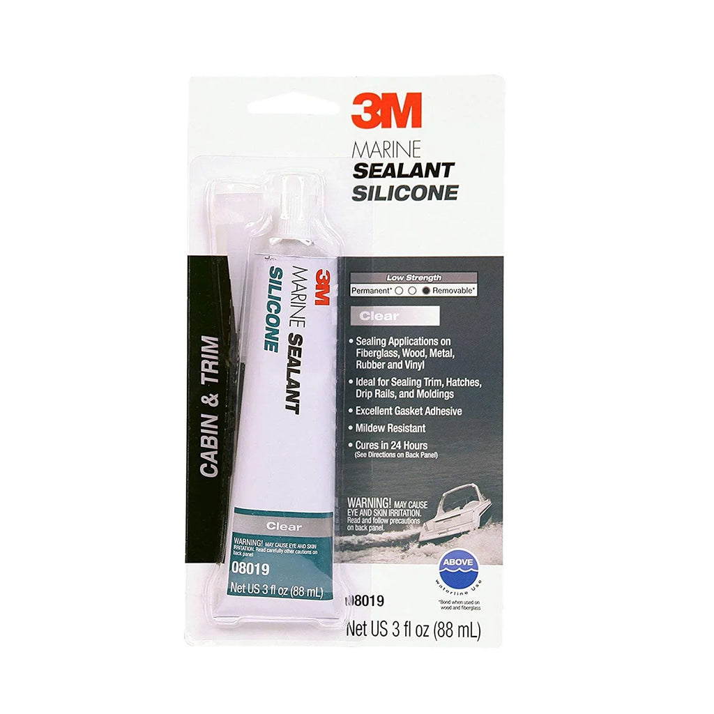 3M Marine Grade Silicone Sealant 08019 For Ship and RVs Clear 3 Ounces
