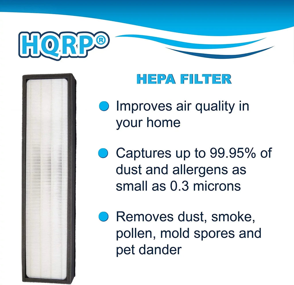 HQRP 2-pack Filter Z Black & Decker BXFLTZ Replacement fits BXAP250 Tower Air Purifier XL