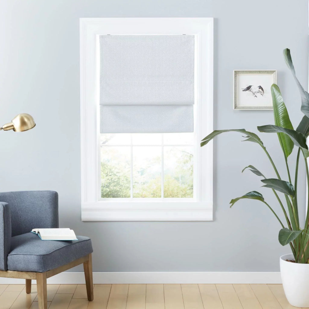 Exclusive Home Esme Total Blackout Roman Shade, 31"x64", White