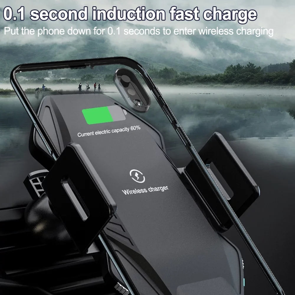 Wireless Car Charger, Saoqi 10W Smart Sensor Auto Clamping Air Vent Dashboard Windshield Car Phone Holder Mount, iPhone, Samsung, Google, LG, etc