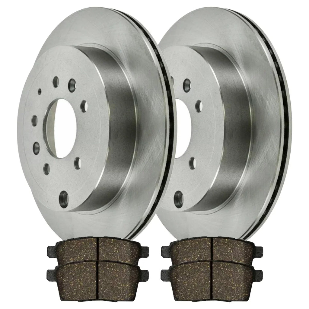 AutoShack Rear Brake Rotors and Ceramic Pads Kit Driver and Passenger Side Replacement 2007 2008 2009 2010 2011 2012 Mazda CX-7 2.3L 2.5L AWD FWD