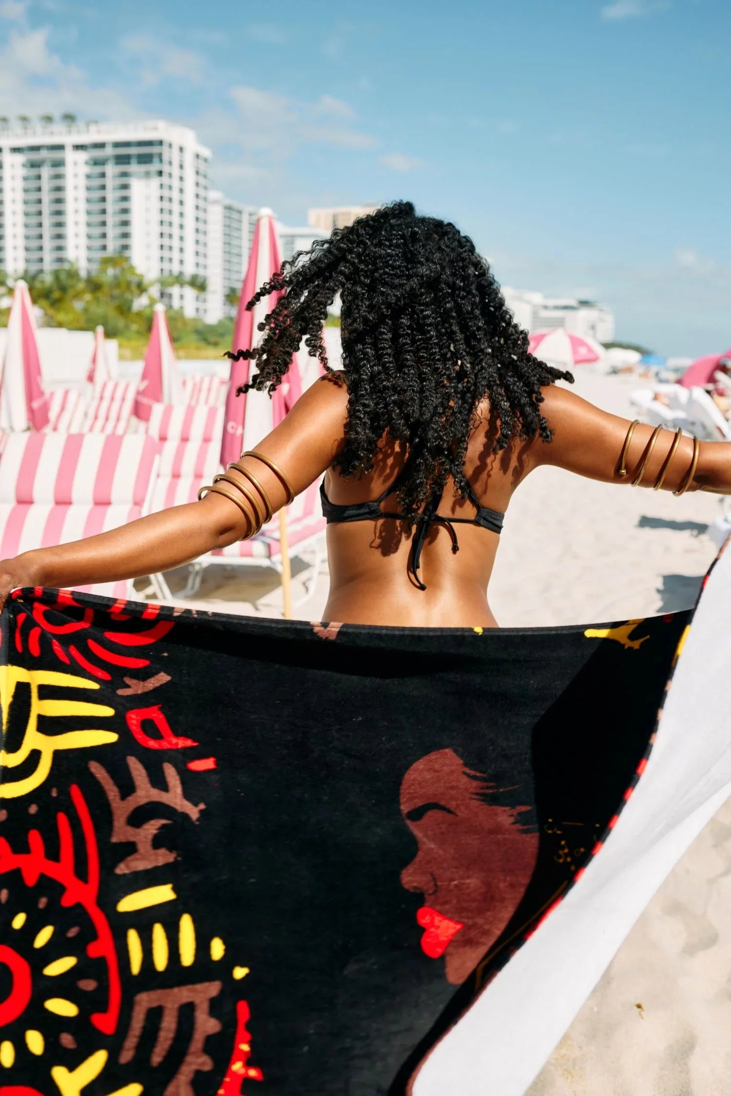 Pardon My Fro Harlem Black Large Plush Cotton Beach Towel Women 30" x 60", 1 Piece