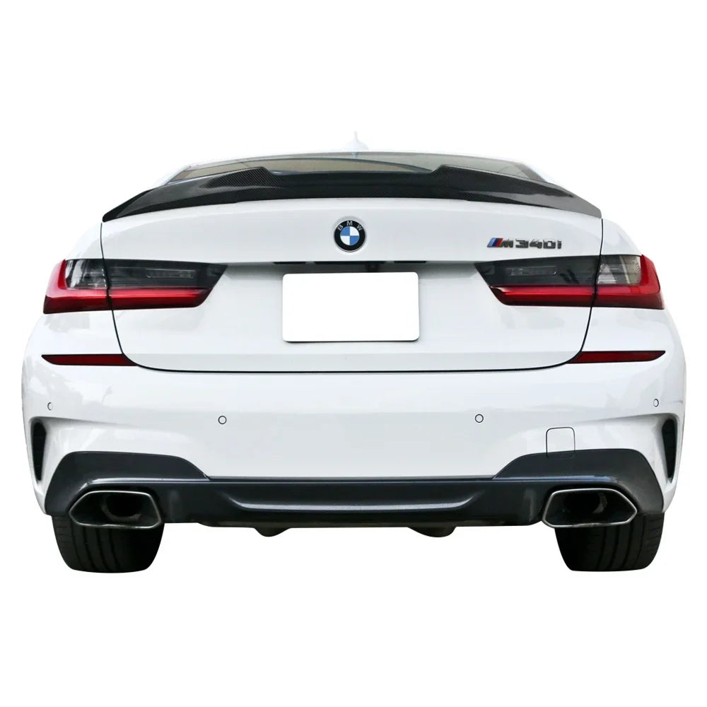 Ikon Motorsports with 19-23 BMW 3-Series G20 PSM Style Rear Trunk Spoiler Wing Carbon Fiber 2019 2020