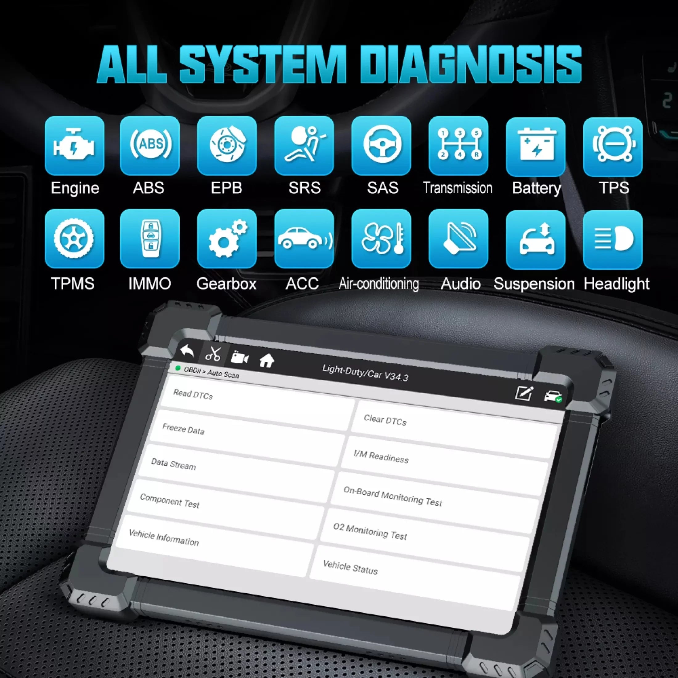 ANCEL X7 OBD2 Scanner Wireless Bluetooth Car Full System Scanner with 10 Reset Services Advanced Automotive Diagnostic Tool OBDII Code Reader Active Test ECU Coding VW AUDI OBD EOBD OBD2 12V Cars