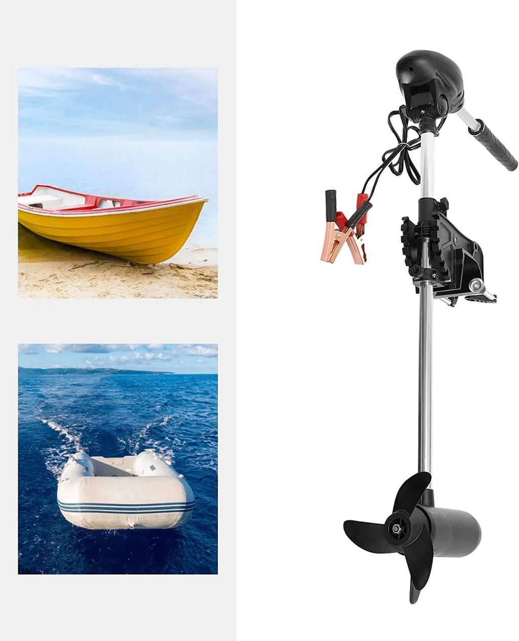 Miumaeov 12V Electric Trolling Motor Outboard Engine Fishing Vessel Motor With LED Display