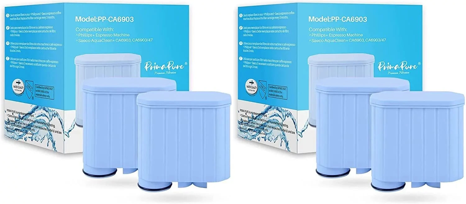 4-Pack PrimaPure Espresso Coffee Machine Water Filter Replacement For Philips Saeco AquaClean CA6903 Certified To NSF / ANSI 42 by IAPMO R&T