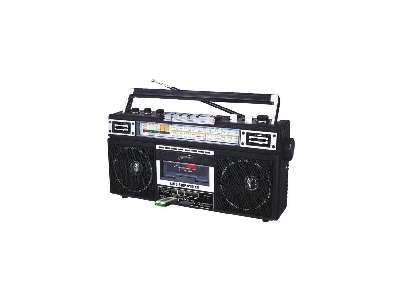 Supersonic Portable AM/FM Radio, Black, SC-3201BT-BK
