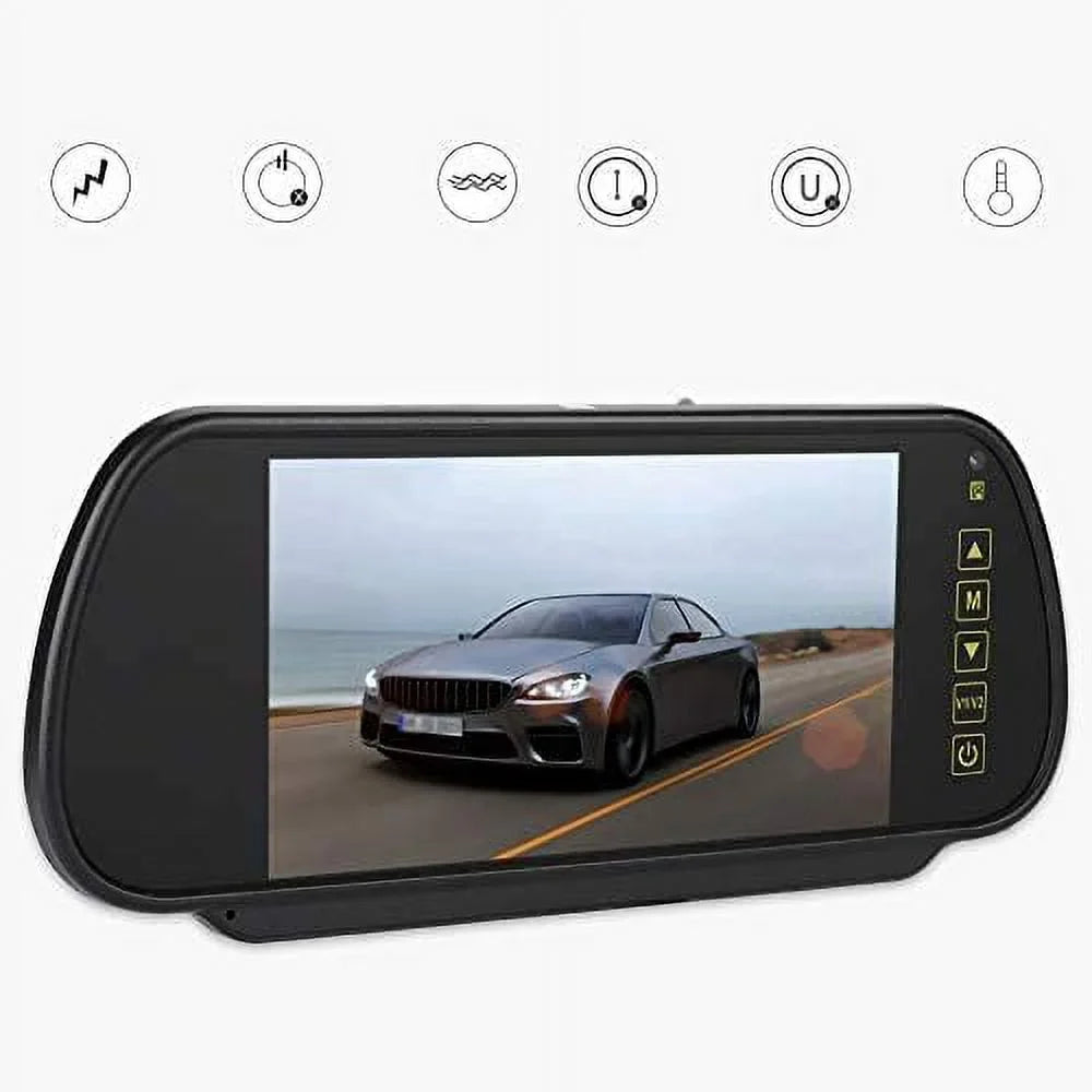 Bileeko Car Rear View Mirror 7 Inch LCD Vehicle Monitor Screen Parking