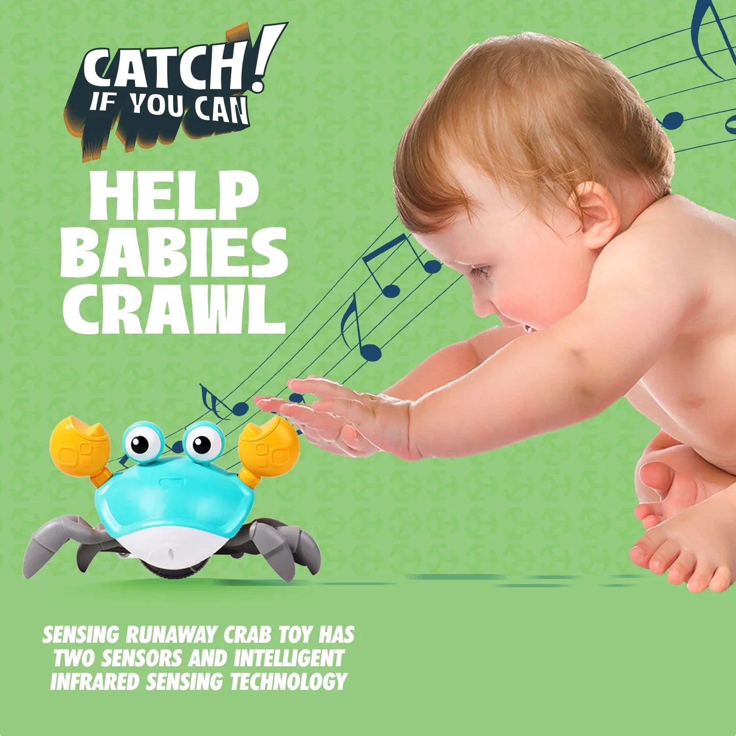 Atlas Stunning Baby Crawling Toys Crab For 3 4 5 6 7 8 9 10 11 12 Babies And 36 Months Old Toddlers Learning Crawl And Music Development Interactive Chirstmas And Birthday Gift