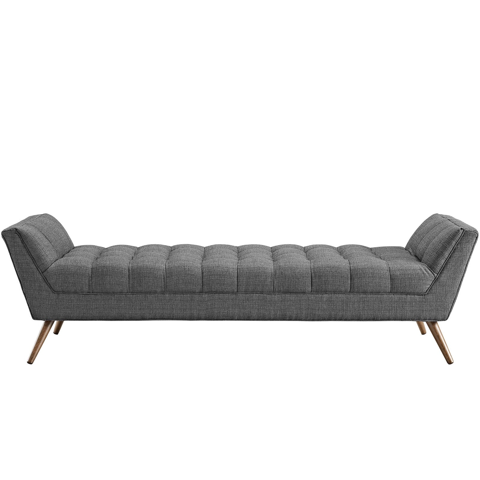 Modern Contemporary Fabric Bench , Grey, Fabric