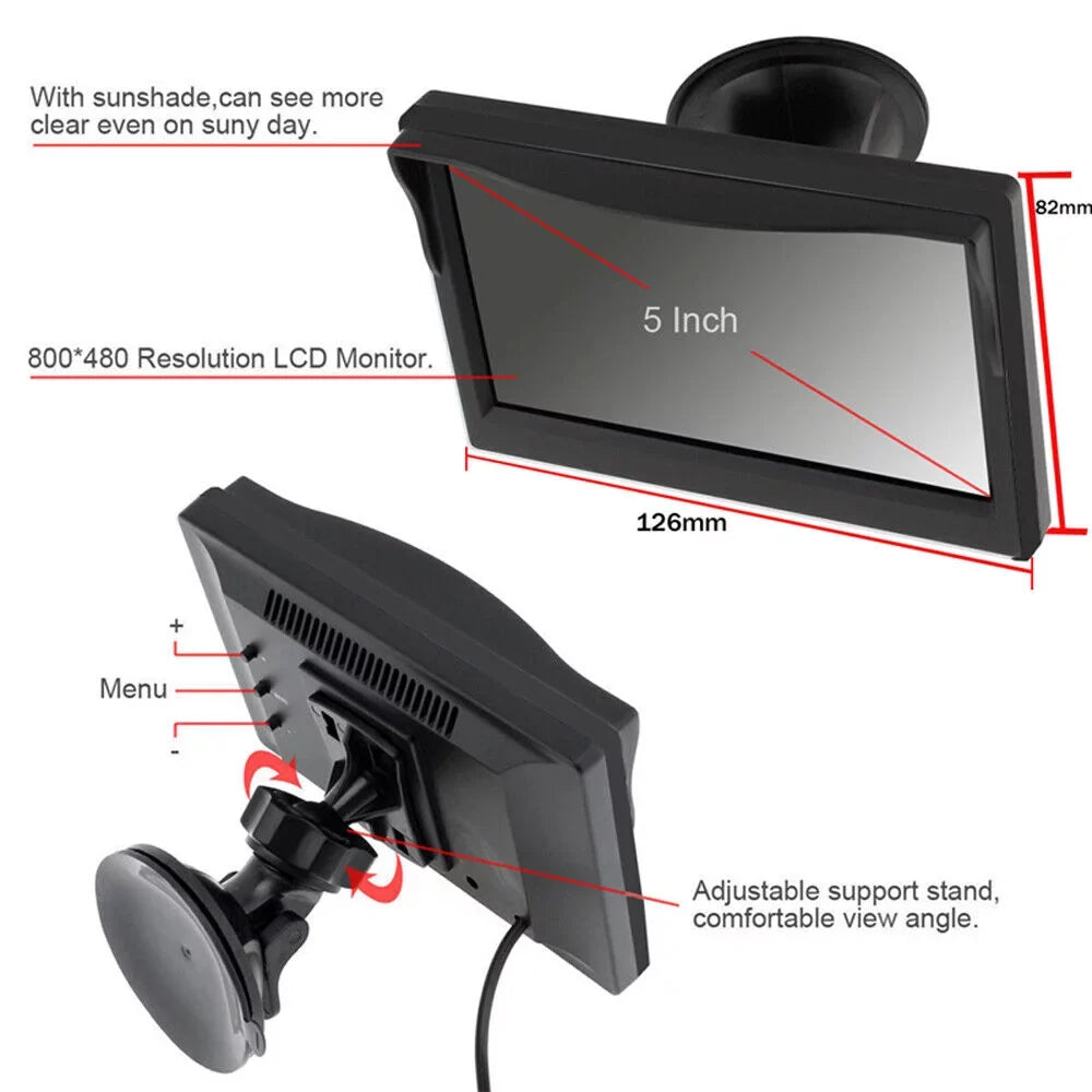MM Electronicles Backup Camera Wireless Car Rear View HD Parking System Night Vision + 5" Monitor