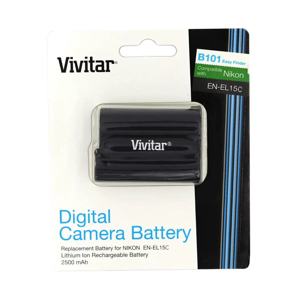 2x Vivitar Replacement Rechargeable Battery Nikon EN-EL15c + MH-25 Replacement Battery Charger