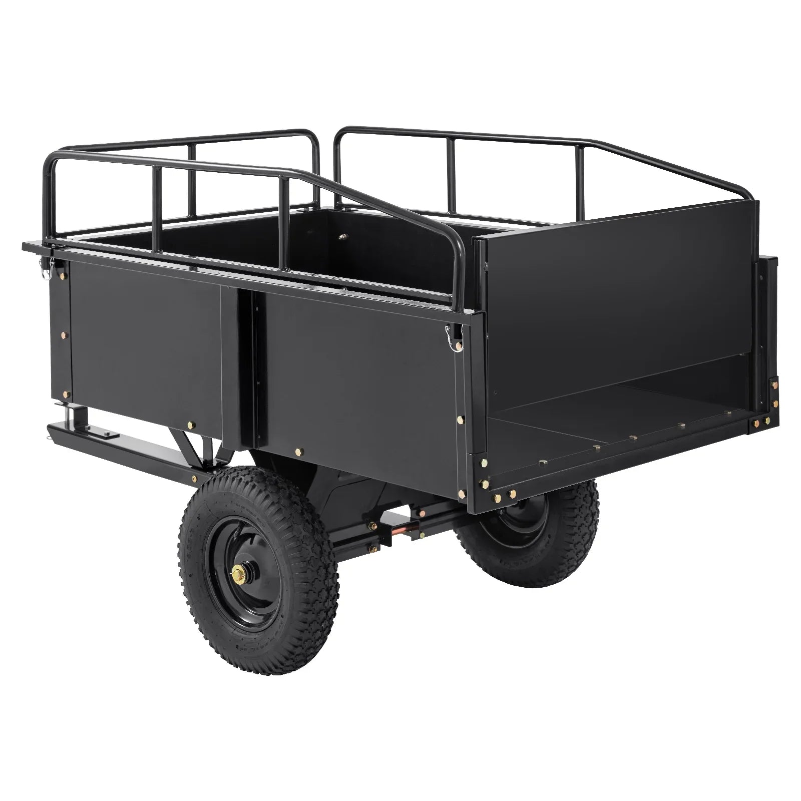BENTISM Dump Trailer Tow Behind Dump Cart, 750 lbs 15 Cu. Ft, Steel Construction Garden Utility Trailer with Removable Sides
