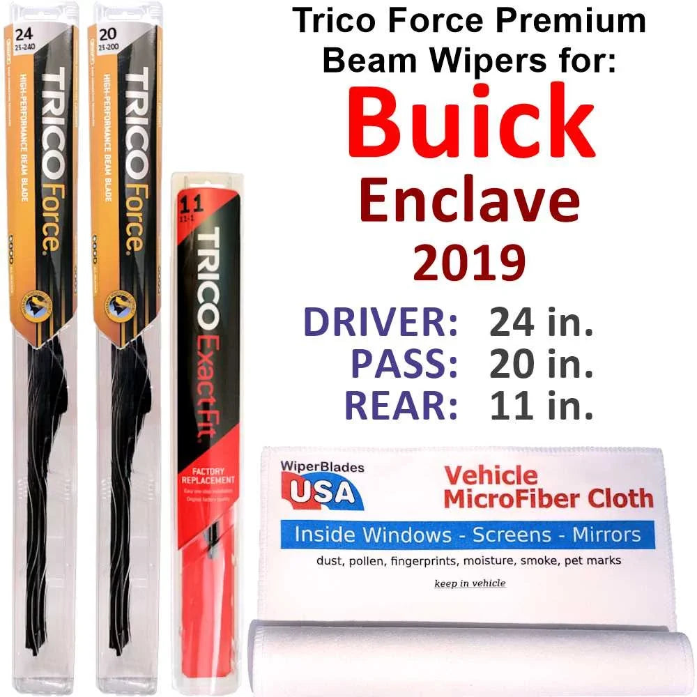2019 Buick Enclave Permance Beam Wipers (Set of 3) w/Rear Wiper