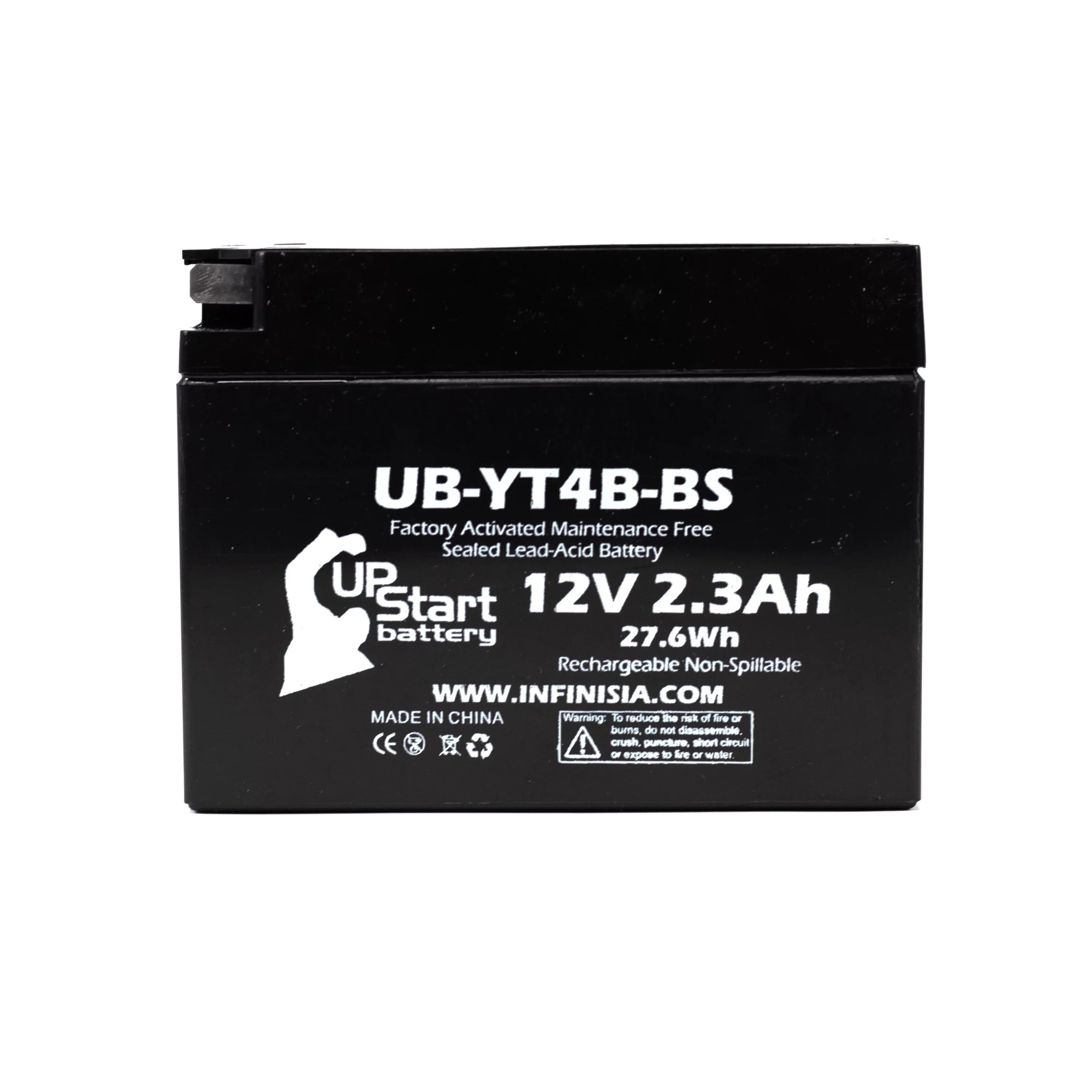 3-Pack UpStart Battery Replacement 2008 Yamaha SR400 400CC Factory Activated, Maintenance Free, Motorcycle Battery - 12V, 2.3Ah, UB-YT4B-BS
