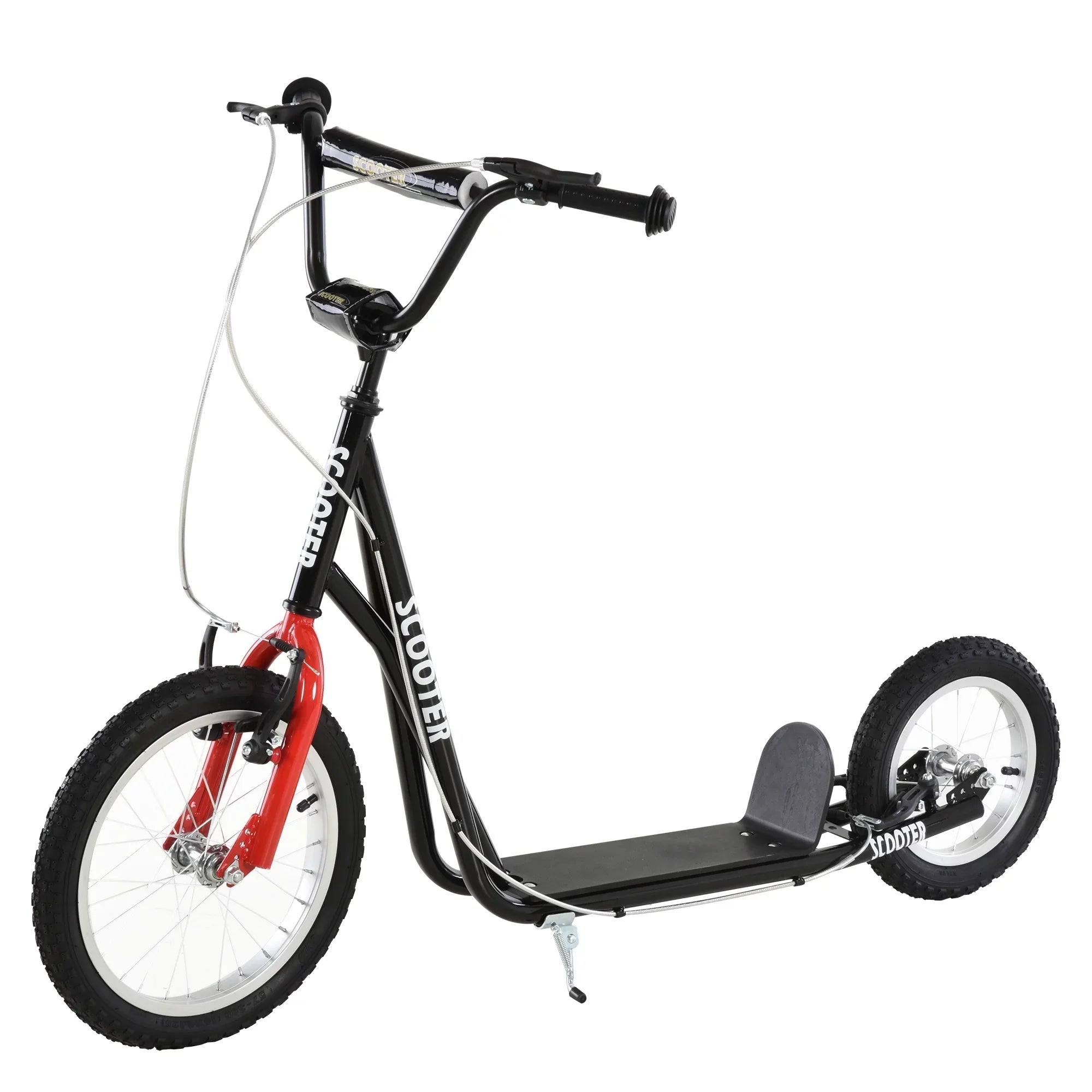 Aosom Youth Scooter Front and Rear Caliper Dual Brakes, Black