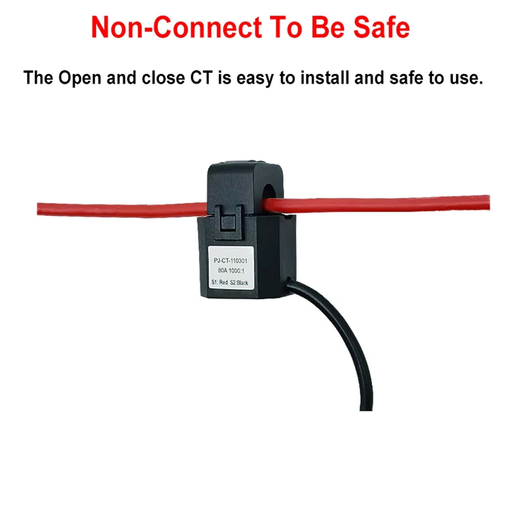 Dazzduo Electric meter,Statistics Voice Meter Clamp KWh Power Monitor Statistics KWh Power Monitor Meter 80A Clamp Power Monitor Statistics 80A Clamp KWh