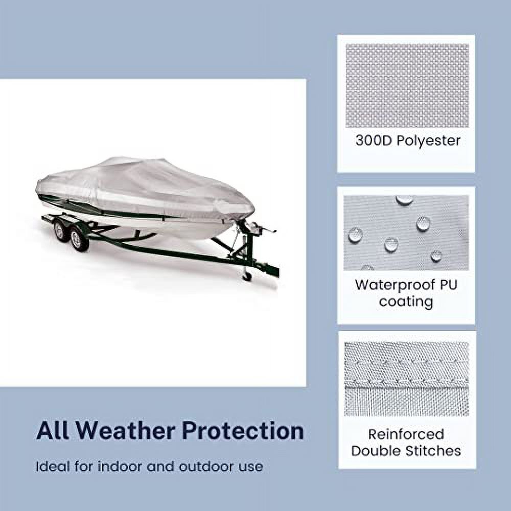 Savvycraft Watercraft Shield 12'-14', Heavy Duty Waterproof Marine Grade Polyester fits V-Hull Runabouts, Pro-Style Bass Watercraft Fish & Ski Watercraft 12ft-14ft Long, Beam up to 68"